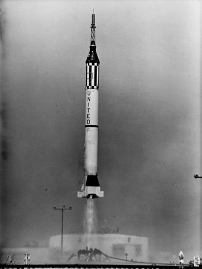 Nasa. Décollage de la fusée Mercury le 31...