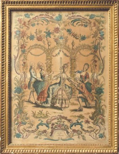 Mondhare Louis Joseph (1734-1799) «Le jeu de colimaliar»
Rare estampe en couleur...