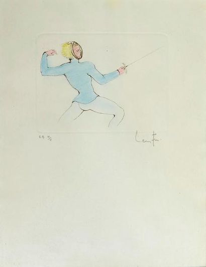 FINI LEONOR (1907-1996) «Escrimeuse»
Lithographie E.A (Epreuve artiste) numérotée...