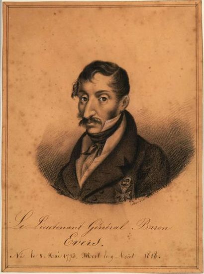 Million-Yvon Edouard (XIX° d'après) «Portrait du Lieutenant Général Baron Evers»...