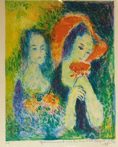 Volang Jean (1921-2005) «Femmes dans un jardin»
Lithographie E.A signée et Dédicacée.
54...