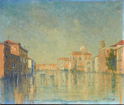 Alain Bruneaux Alain (1936) «Venise»
Huile sur toile signée en bas à droite.
46 x...