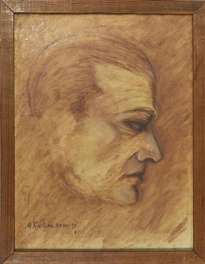 M. Kiesling M. (XX°) Portrait de Debussy»
Huile sur contreplaque signée en bas à...