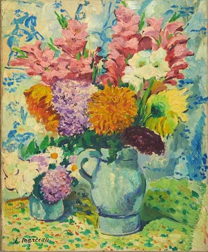 Marceau Etienne (1911-?) «Bouquet de fleurs»
Huile sur toile signée en bas à gauche.
72...