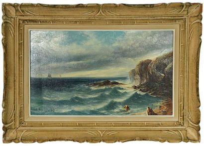 Meyer J. (XX°) «Les falaises d'Etretat»
Huile sur toile signée en bas à gauche et...