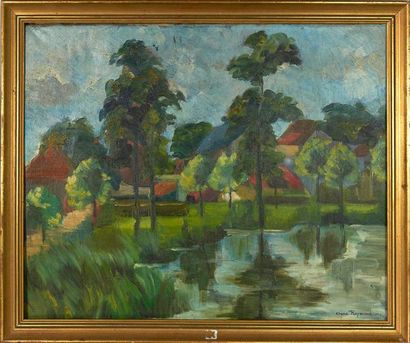 Raymond Anne (XX°) «L'étang d'Ursine»
Huile sur toile signée en bas à droite et titrée...