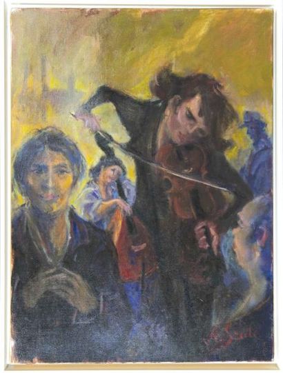 Szulc André (1947) «Helena et son orchestre»
Huile sur toile signée en bas à droite...