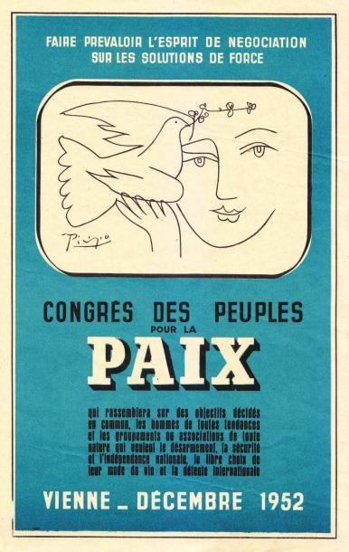 null Affiche Picasso: «Congrès des peuples pour la paix. Vienne - décembre 1952»...