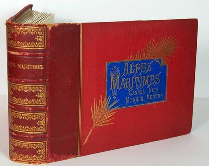 null Alpes Maritimes (Années 1890): Superbe Album dans une reliure demi maroquin...