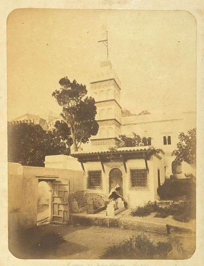 Geiser Jean (1848-1923) La mosquée du jardin Marengo à Alger. Tirage d'époque.