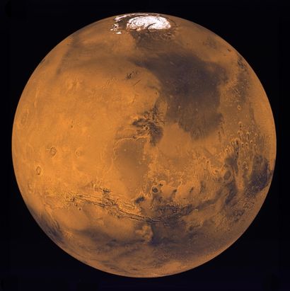 null Nasa. GRAND FORMAT. Recomposition de la planète Mars à partir des photographies...