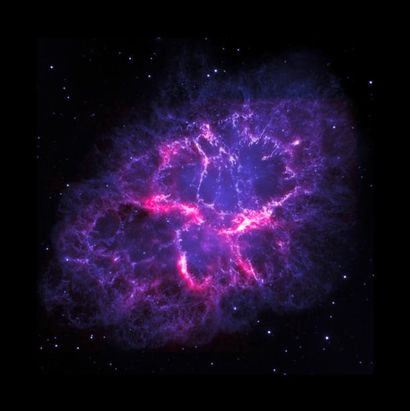 null Nasa. GRAND FORMAT. Photographie de la nébuleuse du crabe par le téléscope Hubble...