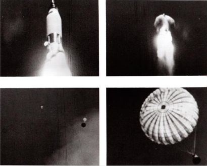 null Nasa. Séquence photographique montrant le décollage de la fusée Mercury-Atlas...