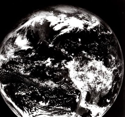 null Nasa. Vue du globe terrestre depuis l'Espace. Le continent américain apparaît...