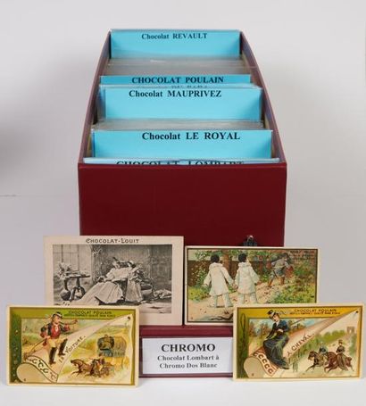 null Lot de 719 Chromos. 110 Chocolat Lombart (rois de France), 1 Chocolat le Royal,...