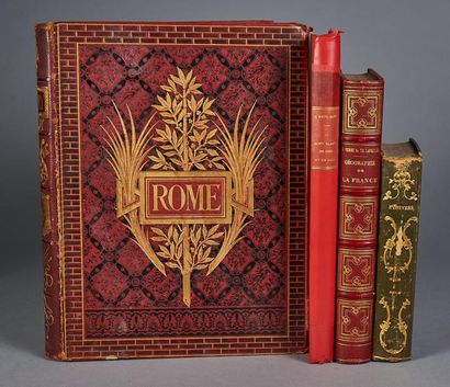 null VOYAGES: Francis Wey: «Rome» Edition infolio dans une reliure en percaline rouge...