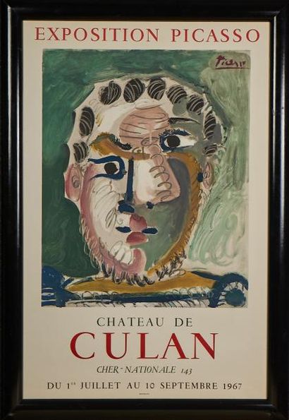 PICASSO Pablo (1881-1973) Affiche de l'exposition Picasso, château de Culan 1967...