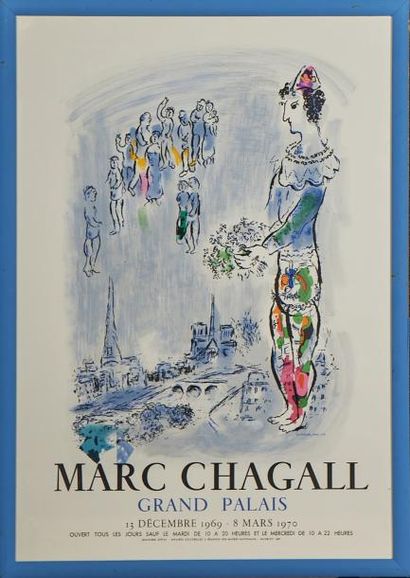 CHAGALL MARC (1887 - 1985) Affiche «Grand Palais» 1969-1970- imp. Mourlot- (72 x...