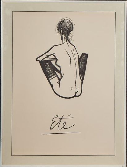 BUFFET Bernard (1928 - 1999) «Été» Lithographie sur velin (d'après l'ouvrage «jeux...
