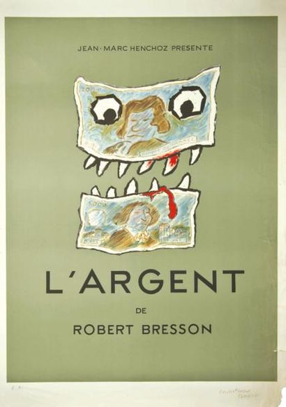 SAVIGNAC Raymond (1907 - 2002) "L'ARGENT" de ROBERT BRESSON. 1983 Lithographie E.A....