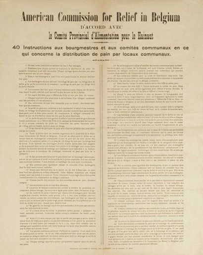 null AMERICAN COMMISSION - 1917 - 40 Instructions aux Bourgmestres et aux comités...