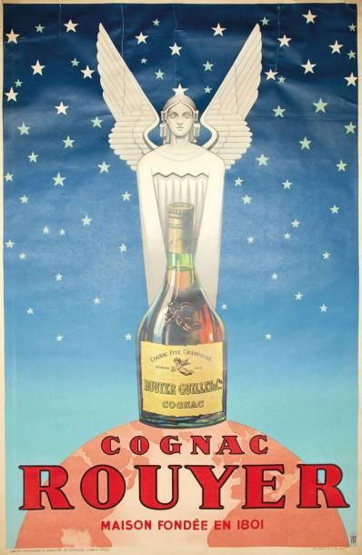 null 1910 - «COGNAC» ESTd 1852 - Jacques NICOT & Co -Entoilée Etat A - (100 x 53...