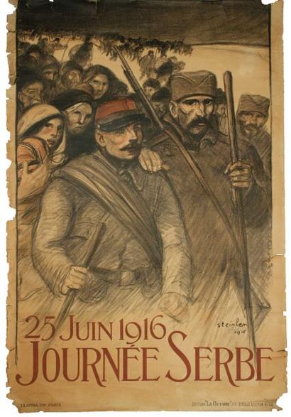 STEINLEN «25 Juin 1916, JOURNÉE SERBE» Imp. I. Lapina - Etat C - (120 × 80) 