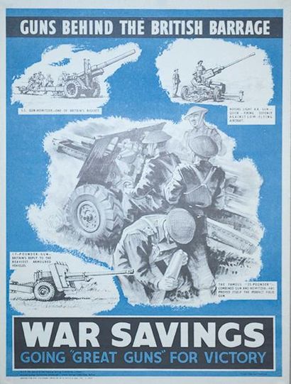 null «Guns behind the british barrage, war savings» Impr. W.R. Royle & Son Ltd -...