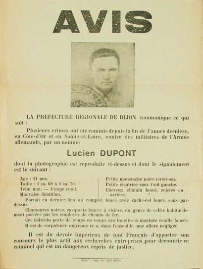 null 4 AFFICHES 1941/1942: Préfecture Régionale de DIJON 1941 (probable) «Plusieurs...