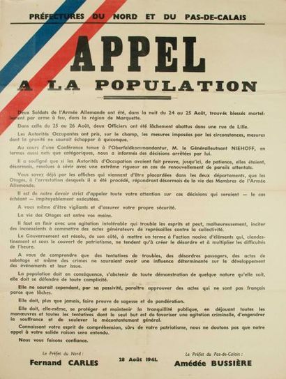 null 4 AFFICHES 1941/1942: Préfecture Régionale de DIJON 1941 (probable) «Plusieurs...