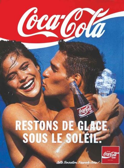 null "COCA-COLA restons de glace sous le soleil" ed: McCann Erikson 60 x 40 cm Etat...