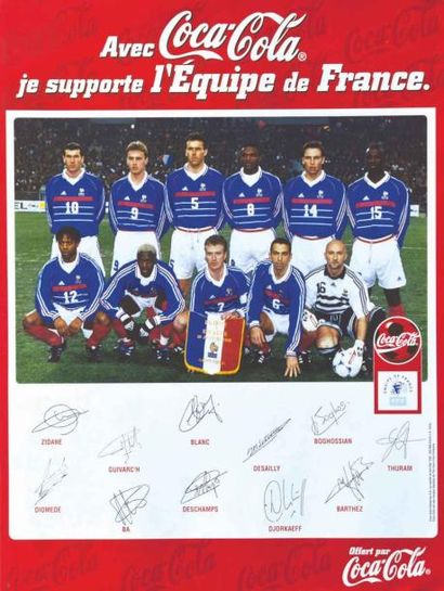 null "Avec COCA COLA Je supporte l'Equipe de France"(CHAMPIONNE DU MONDE EN 1998)-...