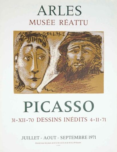 Pablo Picasso (1881-1973) "ARLES MUSÉE REATTU PICASSO 31 . XII. 70 DESSINS INEDITS...