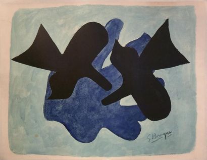 Georges Braque (français, 1882 - 1963) «L'oiseau»
Lithographie signée dans la planche....