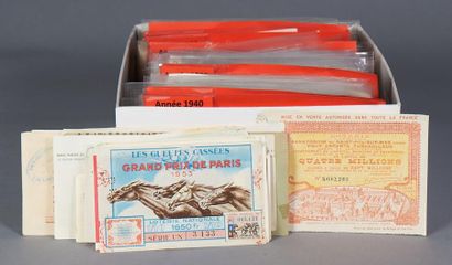null Lot de billets et carnets de loterie de 1940 à 1990