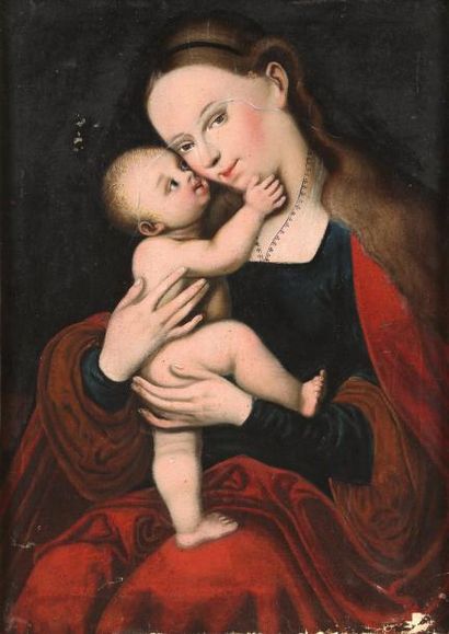 null Lucas Cranach ou Kranach (1472-1563) dit l'ancien, école de

Vierge à l’enfant

Huile...