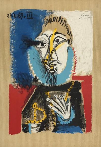 null D'apre?s Pablo Picasso

?Portrait imaginaire, 1969

?Lithographie en couleurs,...