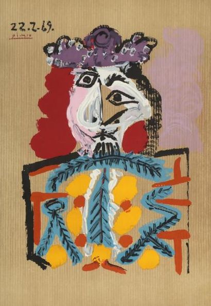 null D'après Pablo Picasso
?Portrait imaginaire, 1969
?Lithographie en couleurs,...