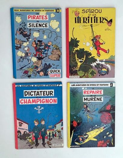 FRANQUIN Spirou et Fantasio 4 rééditions dos rond, les Héritiers 1962, Murène 1965,...