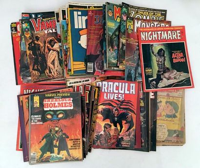 HORREUR Fort lot de revues en anglais (une quarantaine) comprenant The Tomb of
Dracula,...