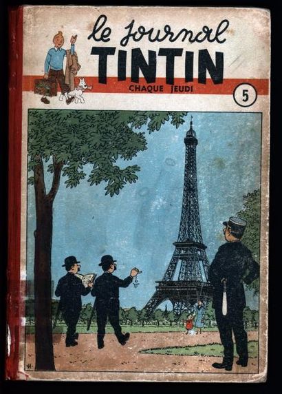 null JOURNAL DE TINTIN Reliures 4 à 6 du Journal de Tintin belge comprenant les numéros...
