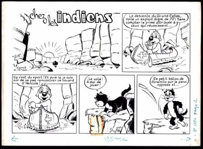 CANCE Louis 
Pif chez les indiens 2 demies planches publié dans le Pif 1254 en 1969
Encre...