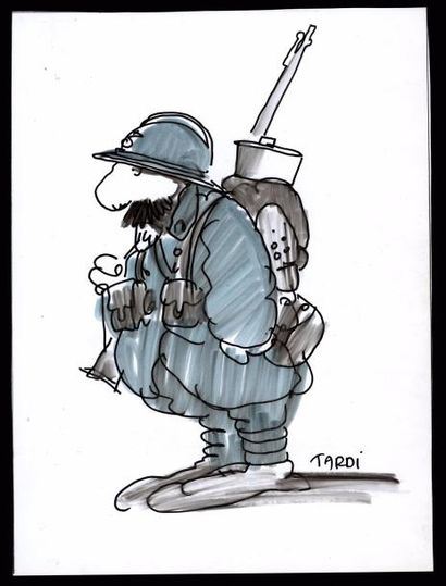 TARDI Jacques 
Illustration représentant un poilu de la première guerre mondiale...