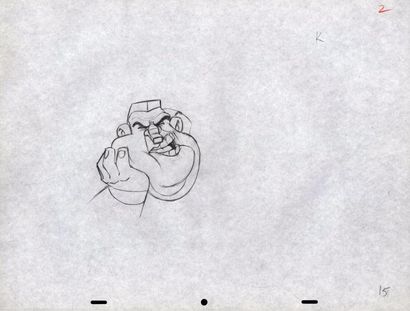 UDERZO Albert (d'après) 
Asterix
Travail de studio pour un dessin animé
Romain tenant...