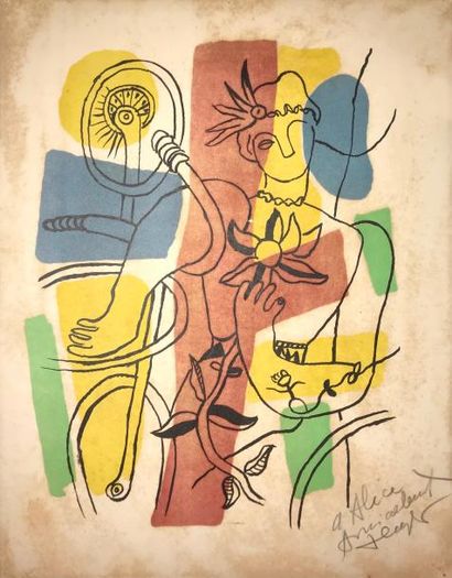 Fernand Leger Fernand Léger (1881-1965)
Sur le thème du cirque
Lithographie sur papier...