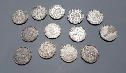 null Allemagne 

Ensemble de 13 monnaies de 5 marks en argent 1934, 1935, 1936 et...