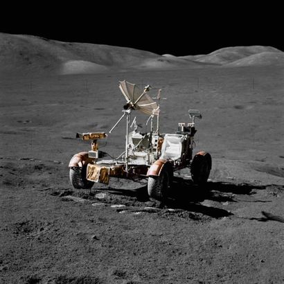 null NASA. Mission Apollo 17. Une excellent vue du rover lunaire qui a beaucoup été...