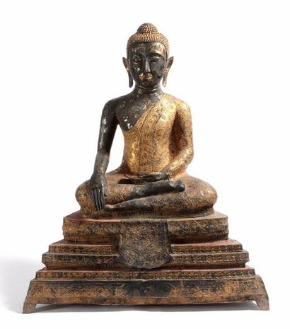 Thaïlande, Royaume de Ratanakossin, XVIII° siècle Bouddha Bouddha assis en Bhumisparsha...