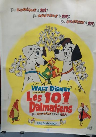 null 101 Dalmatiens (les) Walt Disney. 1961. 120 x 160 € entoilée.