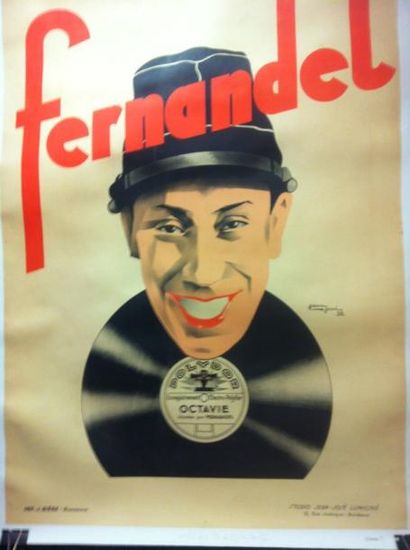 null Fernandel. . Affiche Polydor. « OCTAVIE » 1932. Illustrateur : Jean José. 101...
